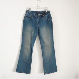 INC: low rise light denim flare jean